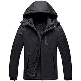 Men's Waterproof Ski Jacket Snow Gear Windproof Mountain Snowboard Coat Black S