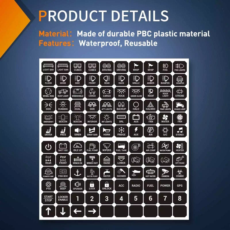 Nilight 120PCS Switch Panel Stickers For 6/8 Gang Switch Panel