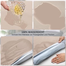 ohano Waterproof Mattress Protector, 120 x 200 cm Fitted Sheet, Waterproof and Breathable Mattress Cover, Incontinence Mattress Topper, Moisture Protection, Fitted Sheet, for All Seasons, Khaki