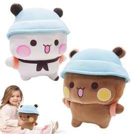 YANGUN Bubu Dudu Cuddly Toy, Pack of 2 Bubu Dudu Plush, Dudu Bubu Plush Toy, Bear Panda Bubu Dudu Cuddly Toy, Charming Soft Plush Toy Cushion, Birthday Party Gifts for Girls and Boys