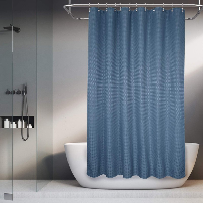 Barossa Design Waffle Weave Shower Curtain Hotel Luxury Spa, 230