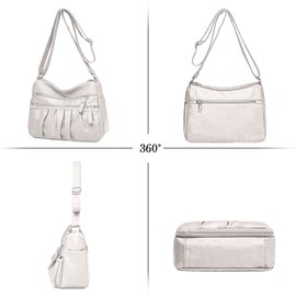 LassZone Crossbody Bag for Women Soft PU Leather Handbags Ladies Waterproof Shoulder Bag Satchel Purse Multi-Pocket Casual Messenger Bag