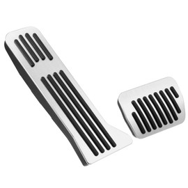 MACHSWON Car Car Interior Foot Pedal Pads Accelerator Gas Brake Pedal Cover Anti Slip Aluminum Alloy Kit Silver Tone Black for Mazda 2 3 6 CX-3 CX-5 CX-9