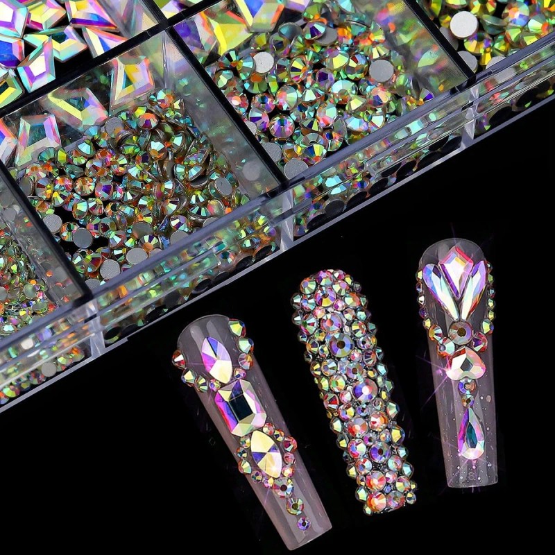 Kit Completo Decoración Uñas, Cristales Strass Artesanales
