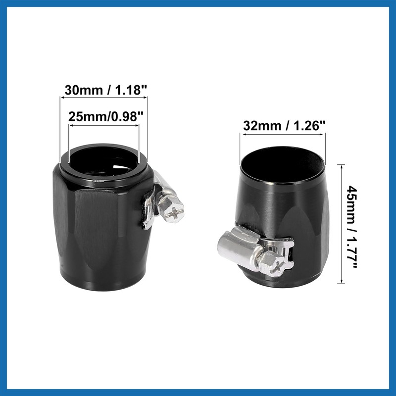 A ABSOPRO 4pcs AN16 Hex Hose Finisher Clamp Adapter Fitting