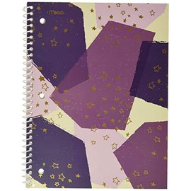Mead Spiral Notebooks, 1 Subject, College Ruled Paper, 70 Sheets, 10-1/2" x 7-1/2", Shape It Up, Assorted Designs, 3 Pack (38191)