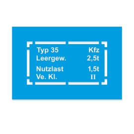 Paint Stencils Sticker Car Type 35 Type Plate Vintage Car 33 x 17 cm #A4567