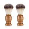 2 Pieces Wooden Handle Beard Brush, Soft Bristle Brush, Multifunctional