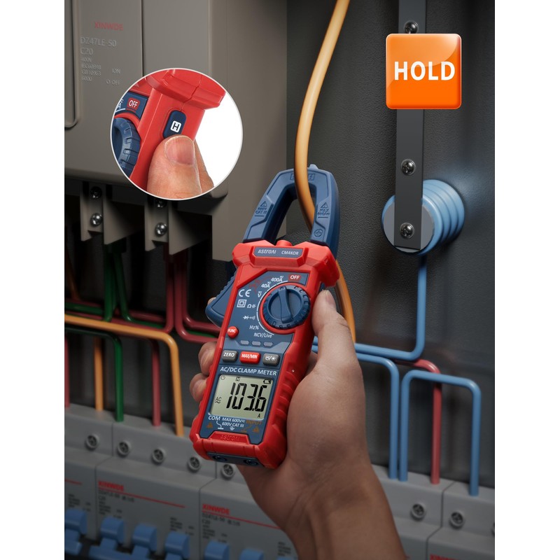 AstroAI Digital Clamp Meter Multimeter 4000 Counts Auto-ranging Amp Tester