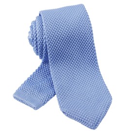 Alizeal Mens Vintage Multi-colored Casual Knitted Neckties, Light Blue