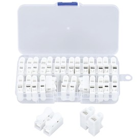 Glvaner Spring Wire Connector, Splice Terminal, Plug-in Connector, Plastic, Relay Connector, Wire Connection Connector, Cable Tangent Terminal, White, 26 Piece Set, Easy Push, Branching, Wire,