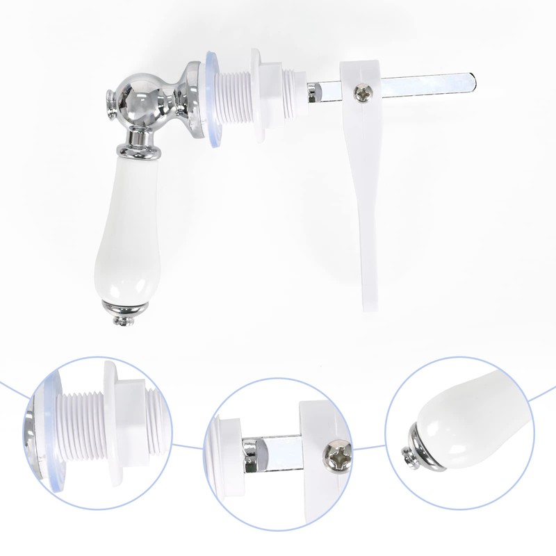 Colexy Toilet Handle Replacement Cistern Lever, Ceramic Toilet Flush Lever