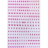 LANODO 8 Pcs Nail Stickers Alphabet 3D English (8 Colors)