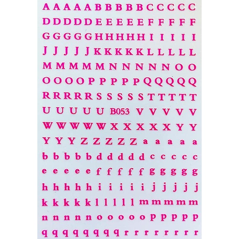 LANODO 8 Pcs Nail Stickers Alphabet 3D English (8 Colors)