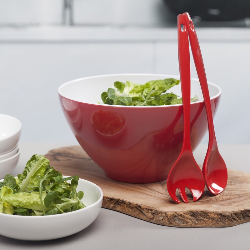 Zeal G217RSET Salad Bowl and Server Set, Red