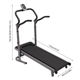 KELIBI Folding Treadmill, Premium LED Display Anti-Static Incline Treadmill, Durable Non-Electric Walking Tread Pad Fitness Jogging Machine, with Lubricating Oil Bottle, for Adults, Teenagers