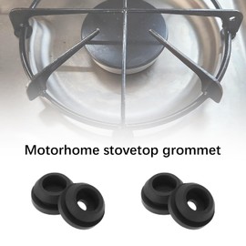 Create idea 24PCS RV Stove Top Grommets Black Rubber Grommet Compatible with Magic Chef Cooker Grates Protective Rubber Grommets Set for RV Cookers 16x7x8mm