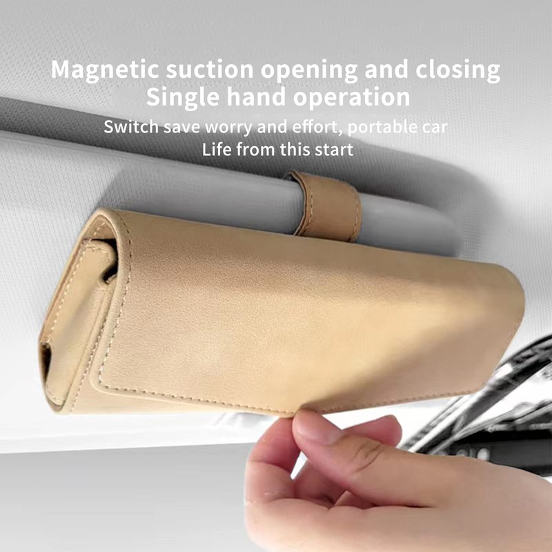 FLYAMAPIRIT Car Glasses Case Sun Visor Sunglasses Holder with Magnetic
