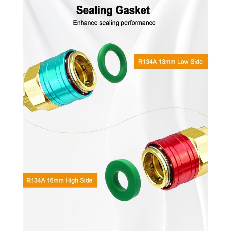 Vaticas Quick Couplers Connectors Kit Replace R1234YF, AC Adapter Self