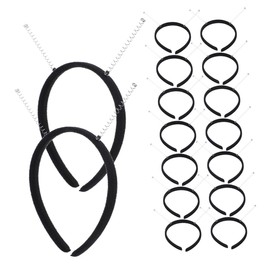 Ipetboom 20pcs Black Spring Headbands for Women DIY Handmade Hair Accessories Soft Comfortable Hairbands for Weddings Parties Crafts Hair Friendly Secure Hold