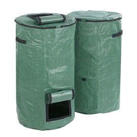 Maximex Composter Set of 2 Organic Waste Collection Point for Humus Making with Folding Window & Carry Handles, UV & Weather Resistant, Robust