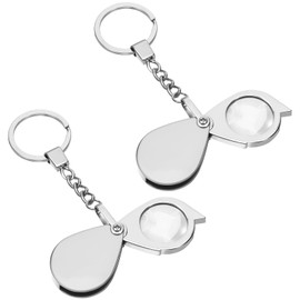 2 Stück 20-Fache Mini Lupe, Juwelier Lupe Taschenlupe Faltlupe Vergrößerungsglas Faltbare Leselupe Tragbare Lupen Schlüsselanhänger Handlupe für Lesen Bücher, Edelsteine, Schmuck, Zeitungen Landkarten