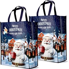 YOOYEH 50x40cm Christmas Tote Bag, Extra Large Reusable Grocery Bag with Handle, Present Bag, Shopping Bag for Holiday Xmas Event Party for Xmas Gift Delivering Shopping