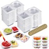20PCS Reusable Snack Container,Double Compartment Snack Pots with Lids Thickened