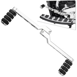HAZAWA Chrome Heel Toe Shifter Lever + Shift Peg Compatible with Harley Softail Touring Road King Street Road Tri Glide Trikes FL(Chrome)