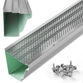 Waterlock 5" Gutter Guards Leaf Protection, Domestic Aluminum Gutter Covers 5 Inch (100 Feet, Mill Finish)