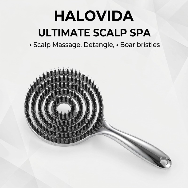 Gjinxi Vented Hair Brush Wet Dry Brush Detangling Boar Bristle