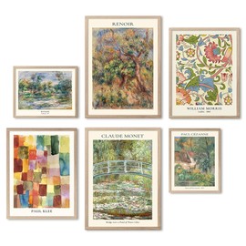 Abstract Impressionist Wall Art Vintage Prints Landscape Oil Painting Mid Century Modern Wall Decor Farmhouse Bathroom Decor Cottagecore Room Decor Aesthetic 2x[5x7]" 2x[8x10]" 2x[11x14]" Unframed