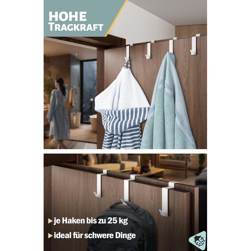 Menz Premium Door Hooks for Hanging Inside - Pack of