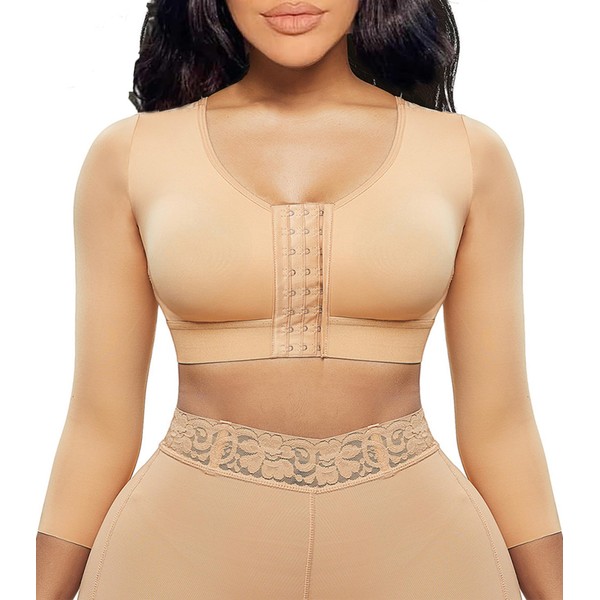 Post Op Arm Compression Sleeve Lipo Front Closure Faja Post