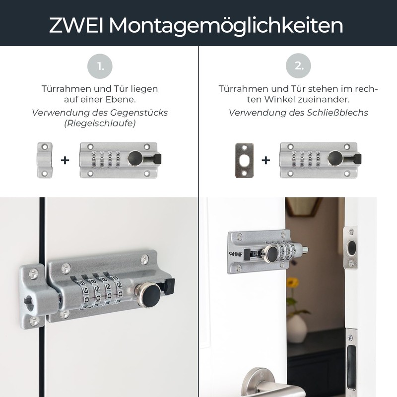 HMF Deadbolt 3591-02, Door Bolt with 4 Digit Combination Code