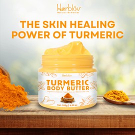 Turmeric Face Cream – All Natural Skin Brightening Lotion – Turmeric Whipped Body Butter for Dark Spots, Hyperpigmentation – Turmeric Skincare Cleanses, Fights Acne, Evens Tone, Scars, Sun Damage