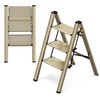 GameGem 3 Step Ladder, Aluminum Folding Step Stool with Anti-Slip