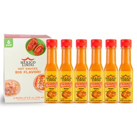 Mexico Lindo Red Habanero Hot Sauce Display, 5 fl oz, Pack of 6