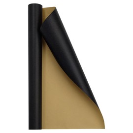 JAM Paper Gift Wrap - Kraft Wrapping Paper - 26.3 Sq Ft (17 in x 18 Ft) - Black Kraft Paper - Roll Sold Individually
