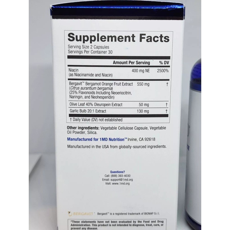 1MD CholestMD Promotes Cholesterol Health New Sealed 60 Capsules Exp.