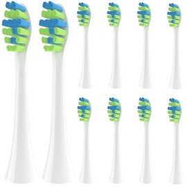 YMPBO Cabezales de repuesto para cepillo de dientes compatibles con el cepillo de dientes eléctrico 7AM2M AM101/AM105, paquete de 10 cabezales de repuesto, cerdas suaves, color blanco