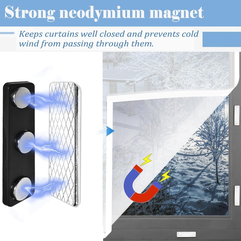 Curtain Magnets Closure- 10 Pair Magnetic Curtain Clips with Adhesive