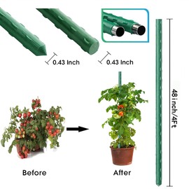 4Feet 48inch Garden Stakes Sturdy Plant Sticks Support Tomato Stakes for Vegetable,Pack of 20