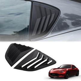 Hcilloend New Mazda Roadster RF ND Series 2016-2024 Louver Cover Rear Side Window Louver Shutter Side Vent Cover Rear Window Shutter Cover ABS Easy Installation Type Decorative Frame Exterior Parts