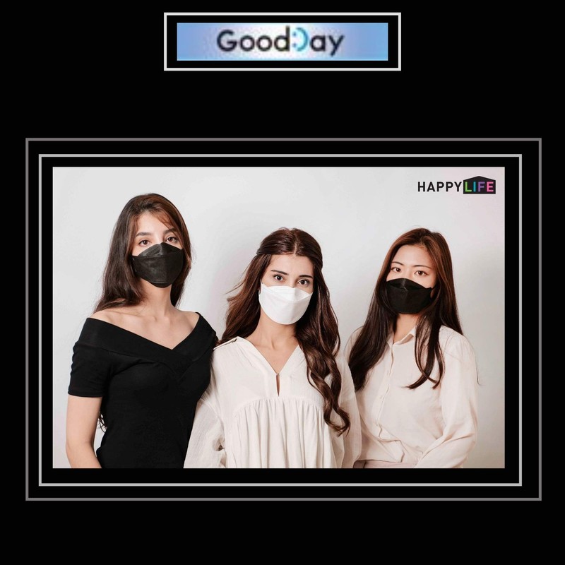 FLEXMON [Happy Life] Premium 3D Black KF94 Face Mask, Good