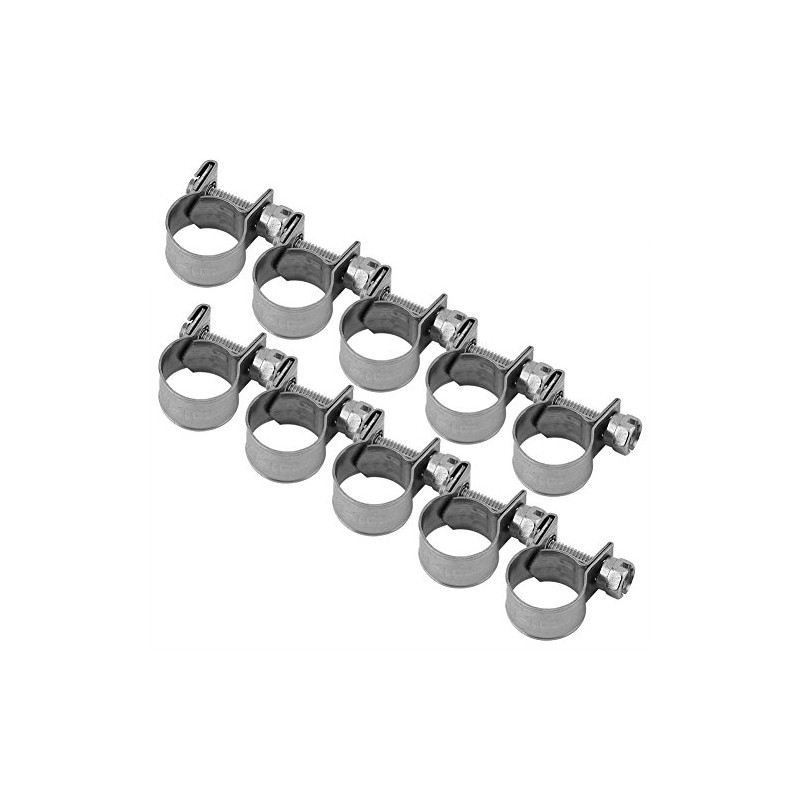 10pcs Sanitary Mini Fuel Line Pipe Hose Clamp Clip 304