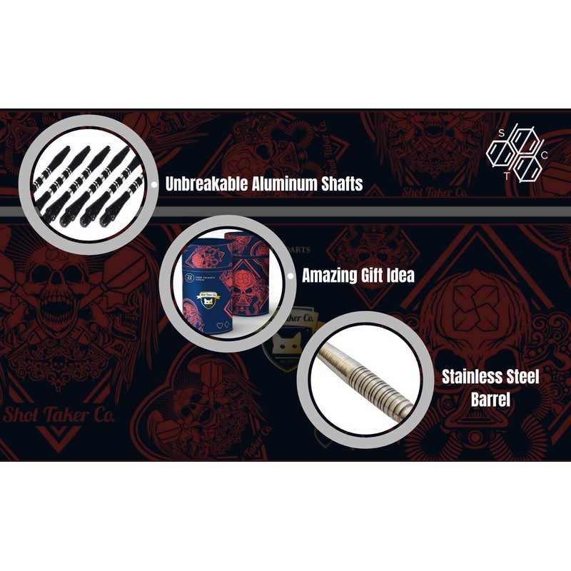 SHOT TAKER CO. EST. 2017 Professional Stainless Steel Tip Darts