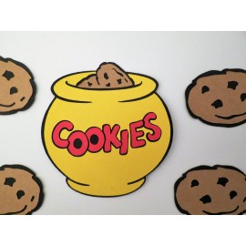 Sesame Street Cookie Jar Cookies 5Pcs Die Cut Paper Scrapbook Embellishment