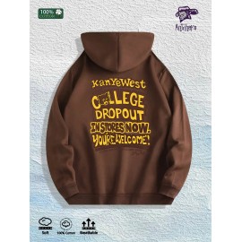 Kanye West "College Dropout" Graphic Hoodie 100% Cotton US Warehouse 7 ColorsColor: Brown, Size: S