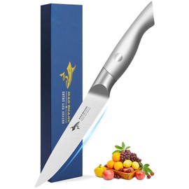MAD SHARK Premium Paring Knife 5 Inch Small Kitchen knife, High-end Best Sharp Fruit Knife, German Stainless Steel, Razor Sharp Pairing Knives, Knife for Fruit, Ideal for All Kinds of Fruit - Silver